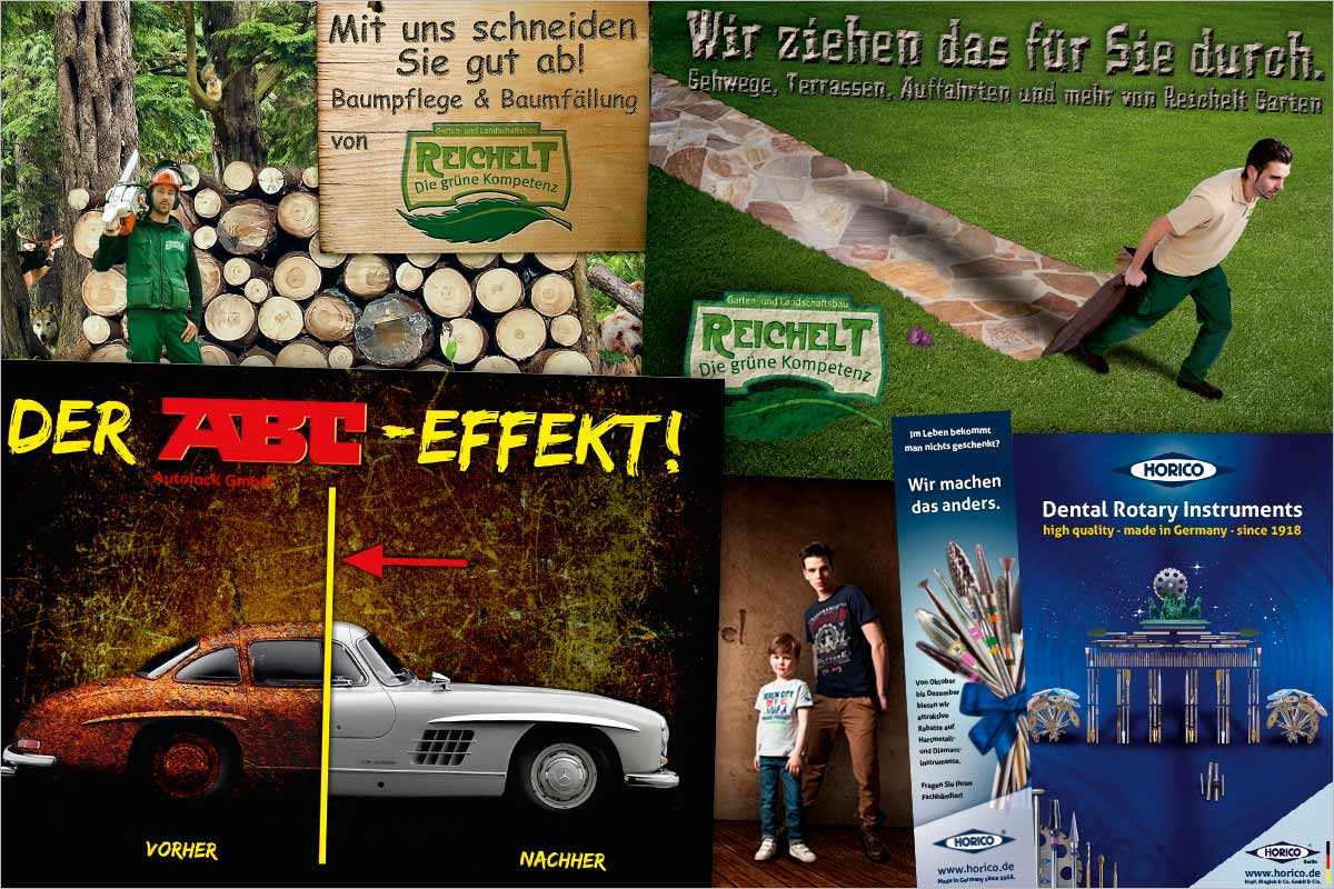 Bildcollagen der Werbeagentur für Stuttgart
