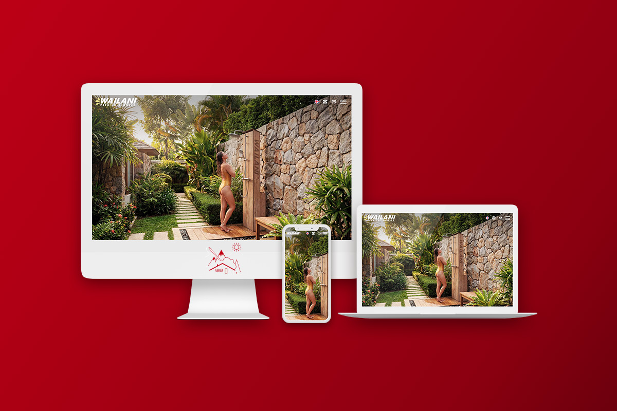 Bilder einer Website für Premium-Outdoorduschen für DACH-Region