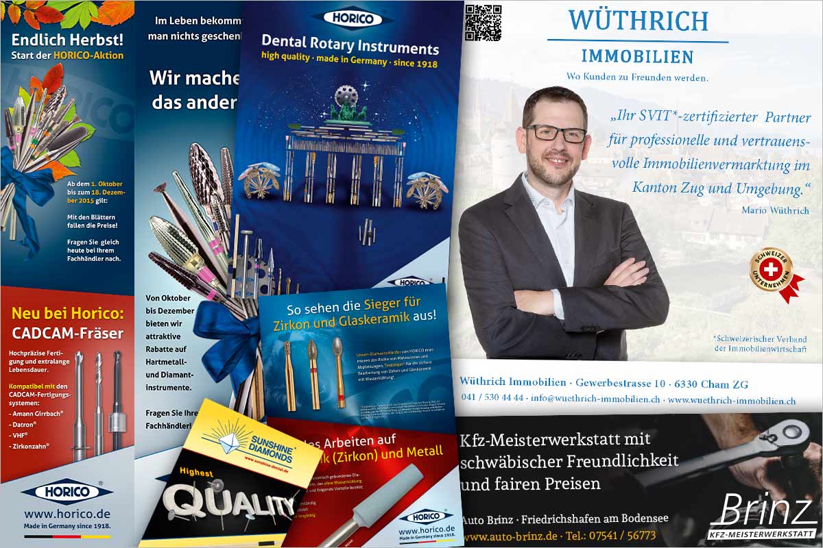 Print-Anzeigen + Werbeanzeigen der Werbeagentur für Sindelfingen und Böblingen